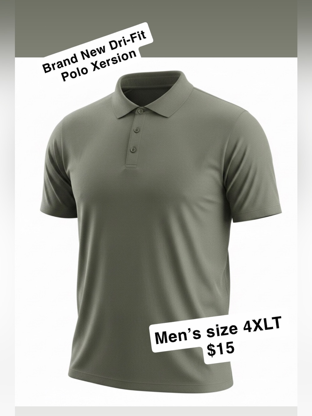 Xersion Men's Polo Shirt - Olive Green Dri-Fit